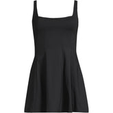 Women's Square Neck Corset Seamed Swim Dress