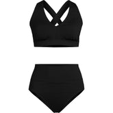 Women's V-Neck Bikini and High Waisted Bottom Swimsuit Set