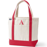 Pre-Monogrammed Letter A Canvas Tote Bag