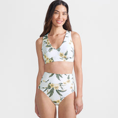 Women's V-Neck Bikini and High Waisted Bottom Swimsuit Set
