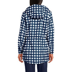 Women's Tall Print Waterproof Hooded Packable Raincoat