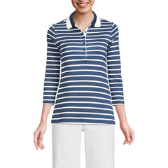 Women's Tall 3/4 Sleeve Supima Cotton Polo Shirt
