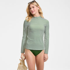 Women's SunShade UPF 50 Long Sleeve Mock Neck Rash Guard Swim Tee