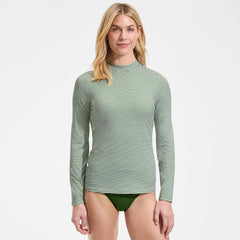 Women's SunShade UPF 50 Long Sleeve Mock Neck Rash Guard Swim Tee