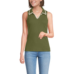 Women's Sleeveless Micro Rib Polo