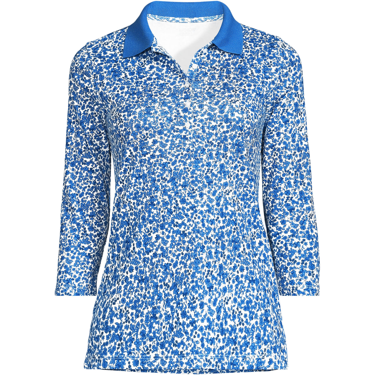 Women's Tall 3/4 Sleeve Supima Cotton Polo Shirt