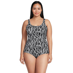 Women's Plus Size DD-Cup Tugless Low Leg One Piece Swimsuit
