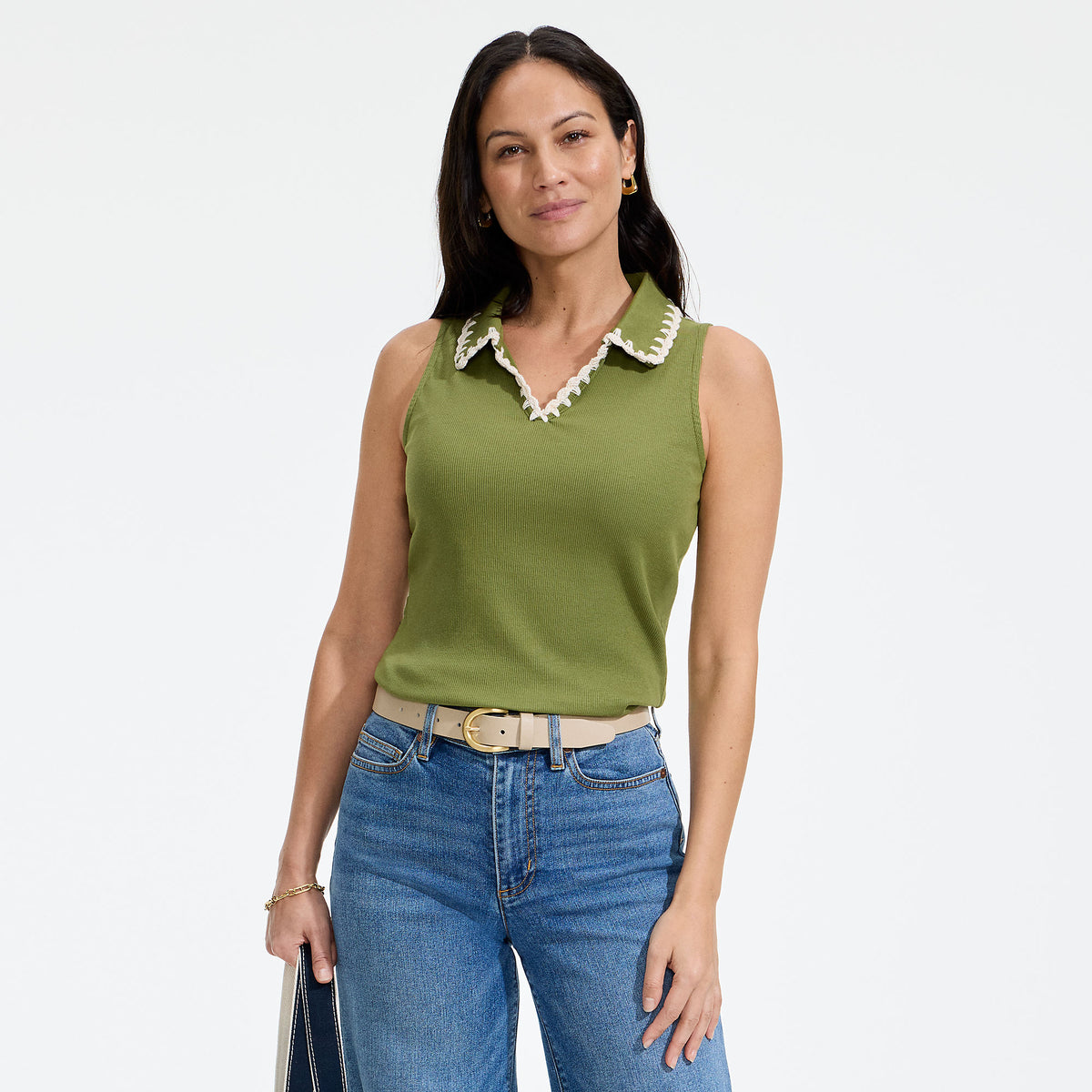 Women's Sleeveless Micro Rib Polo