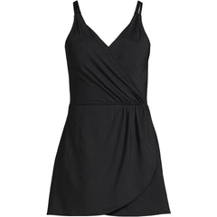 Women's V-neck Tulip Wrap Swim Dress One Piece Swimsuit