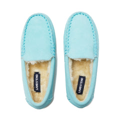 Kids Fuzzy Lined Suede Moccasin Slippers